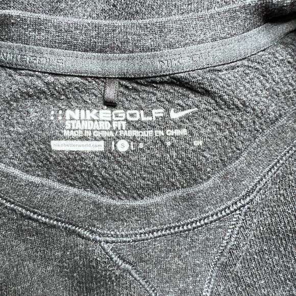 Nike Pullover Sweatshirt SMALL Standard Fit Sweater Dark Gray Swoosh Long Sleeve - Picture 6 of 12